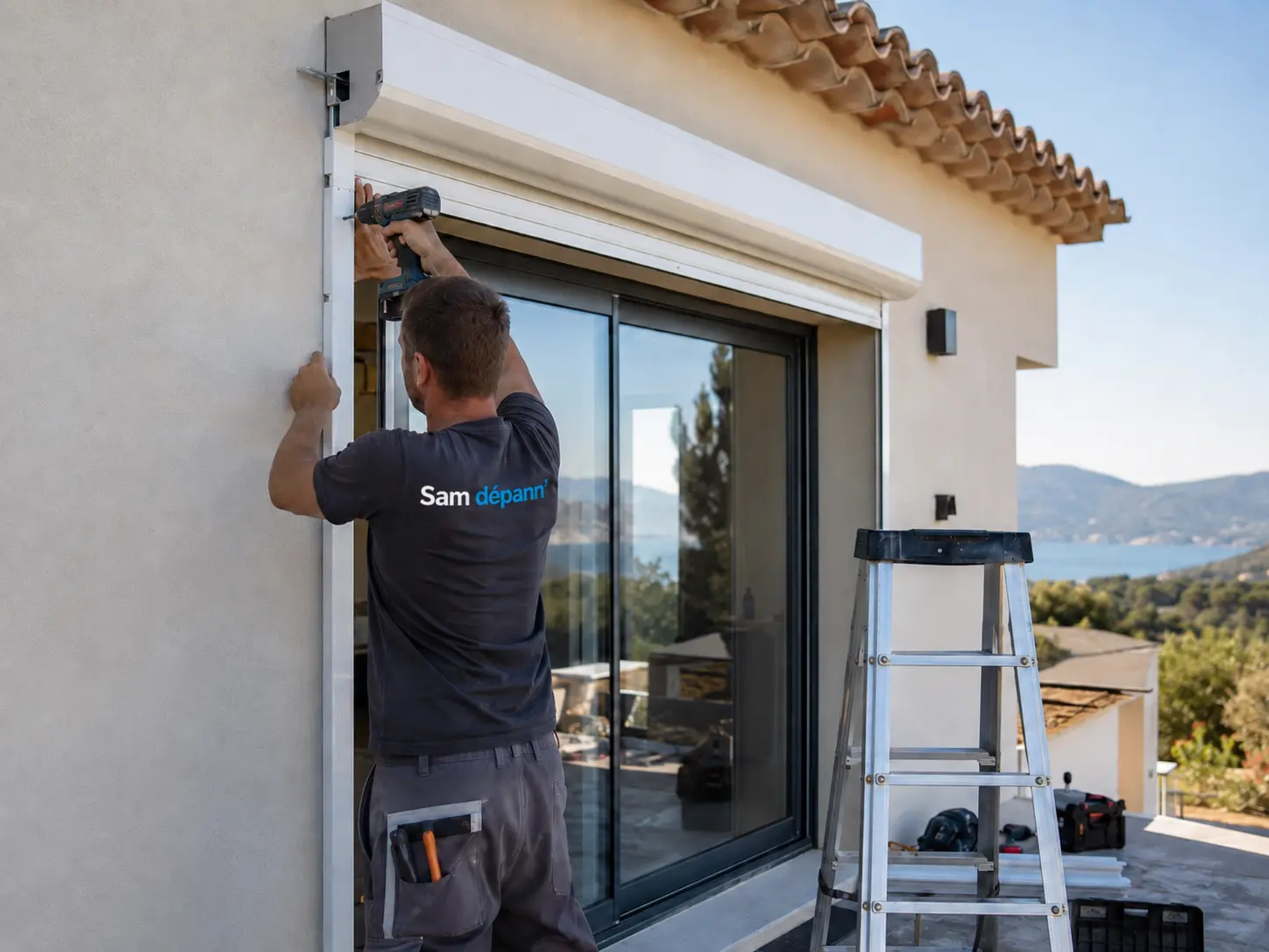 Dépannage multiservices à Porticcio lors de la pose d’un volet roulant par Sam Dépann’ Corsica